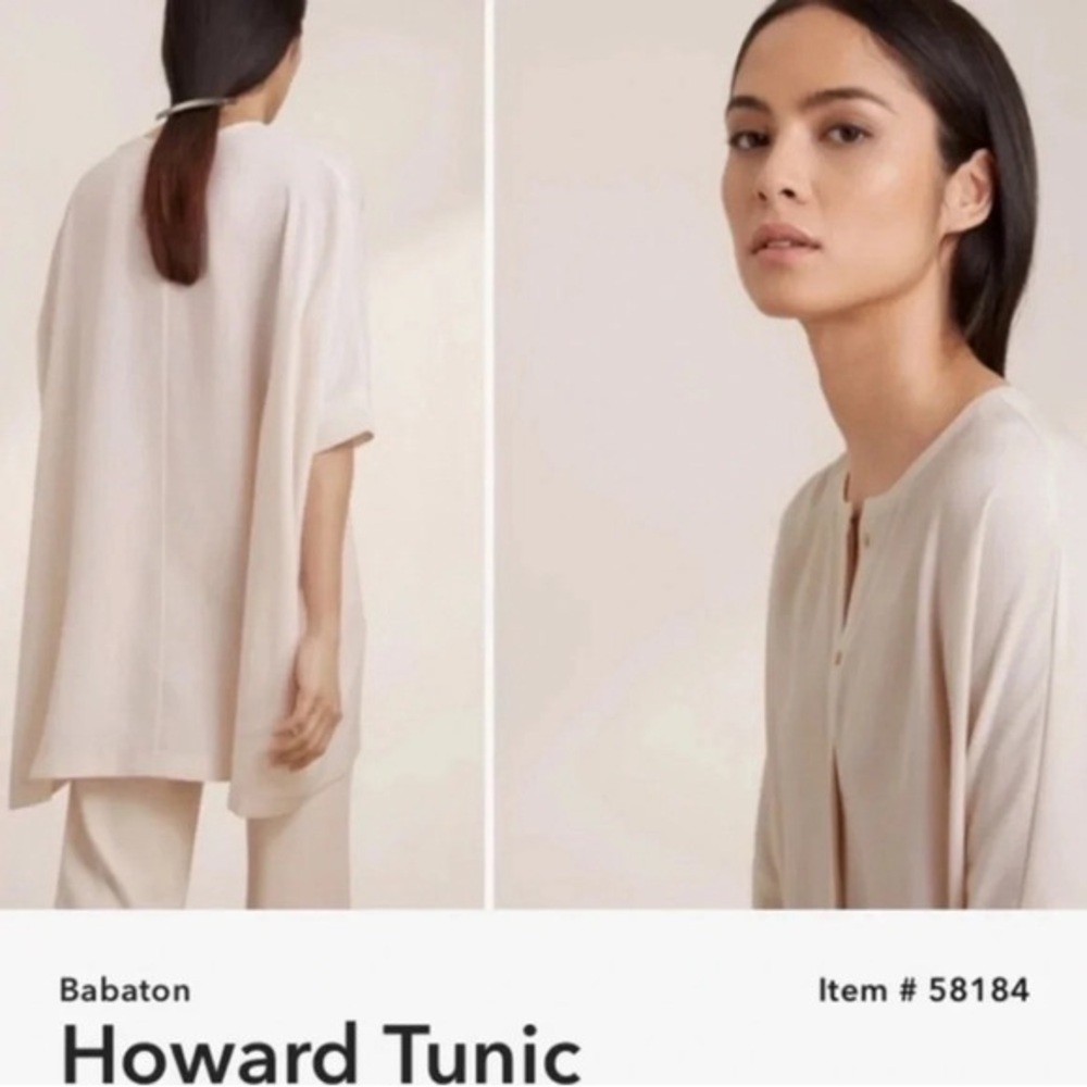 Aritzia Babaton Howard Tunic Short Sleeve Crepe Fabric Button Up Oversized XS - Picture 3 of 14